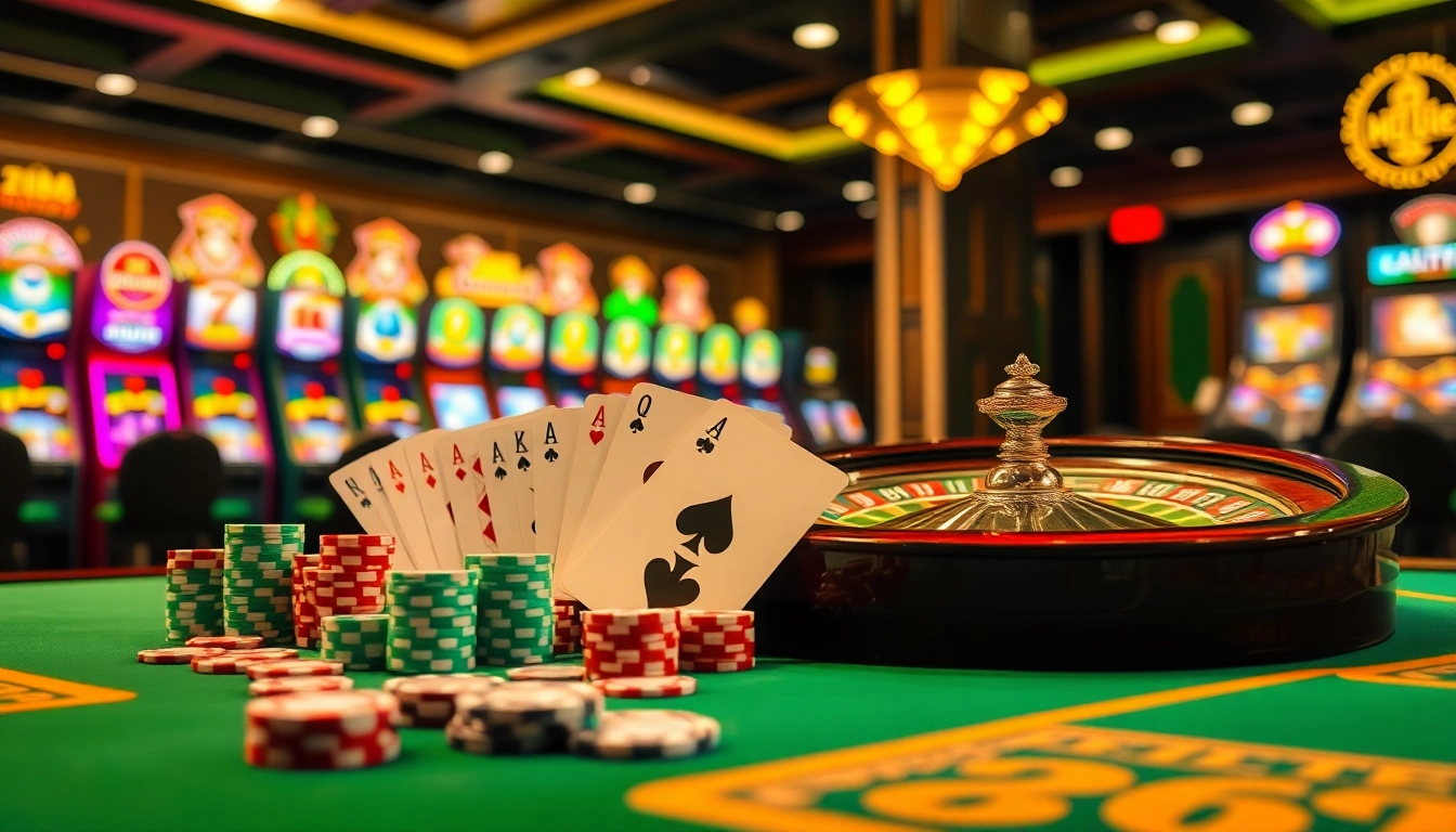 Betting action at a casino featuring Vào Lưới TV's football theme in a vibrant poker scene.