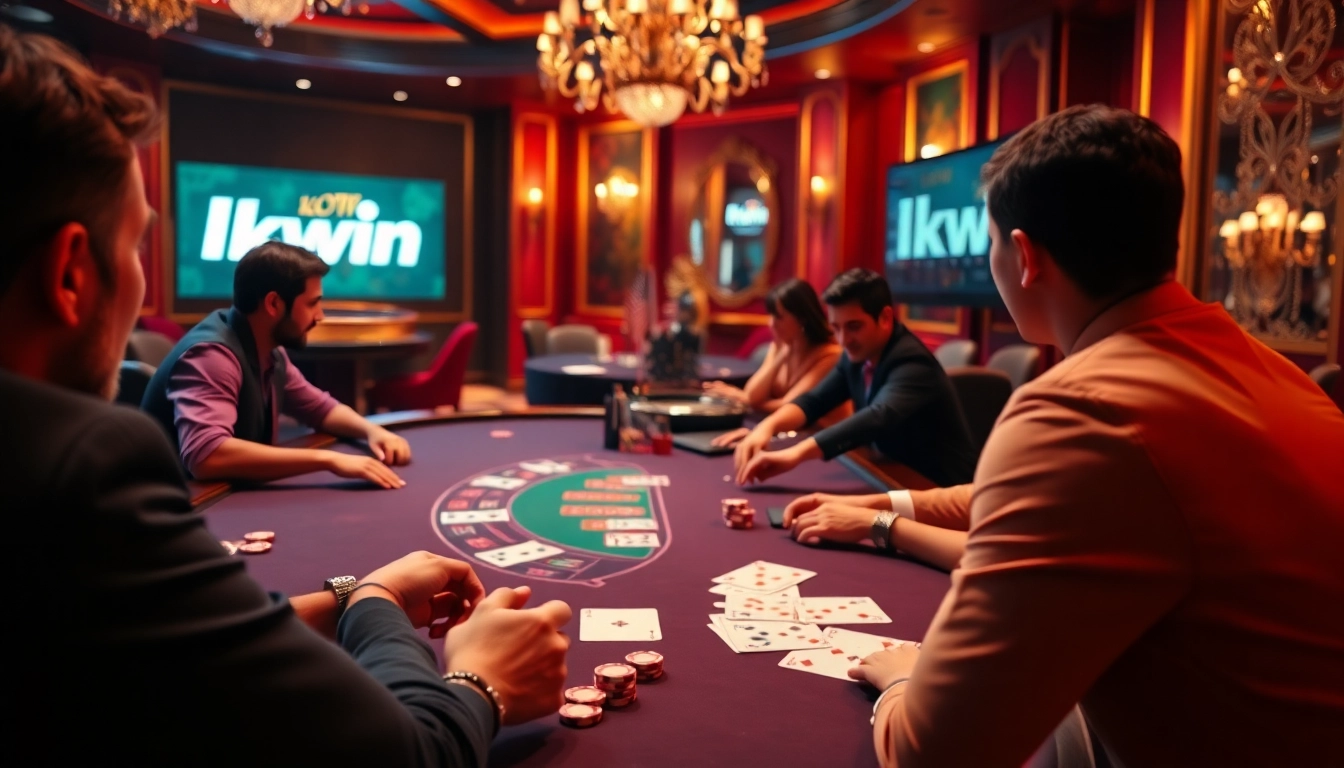 Kkwin casino players engaging in an exciting game of blackjack at a luxurious table.