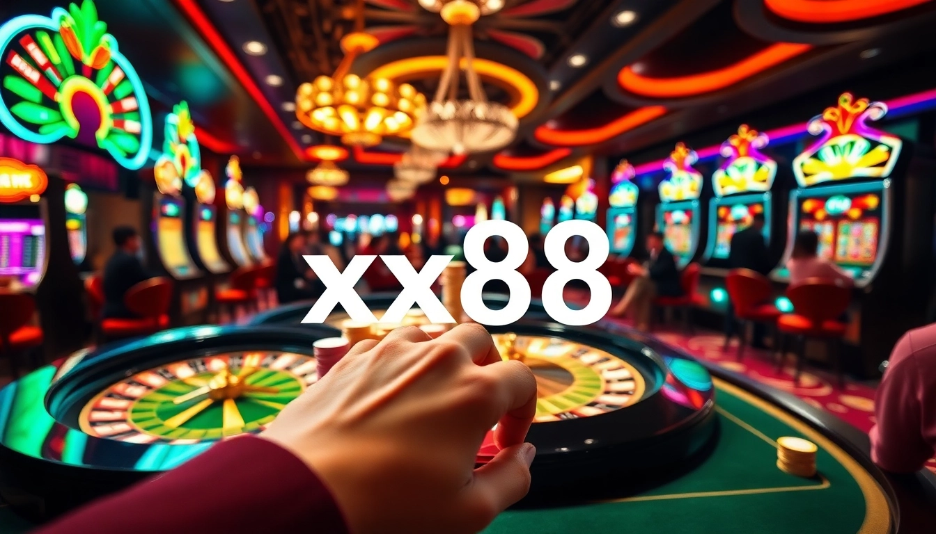 Winning at xx88 with an elegant casino table showcasing poker chips and roulette.