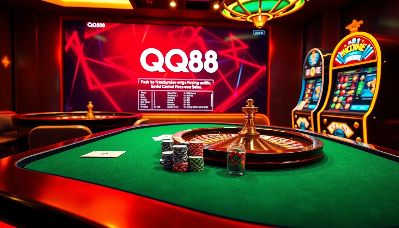 Players engaging with exclusive casino games at QQ88, enjoying a luxurious gambling experience.