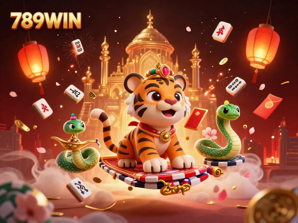 Experience thrilling gameplay with 789WIN's vivid casino scene, featuring a sultan and magical elements.