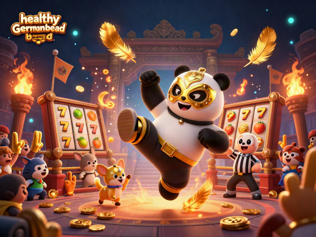 Engage in the excitement of healthygermanbread while witnessing a flying kick in a lively casino scene.