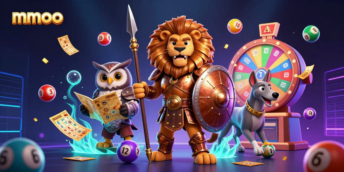 Experience the thrill of mmoo with animated lottery balls and vibrant gaming elements.