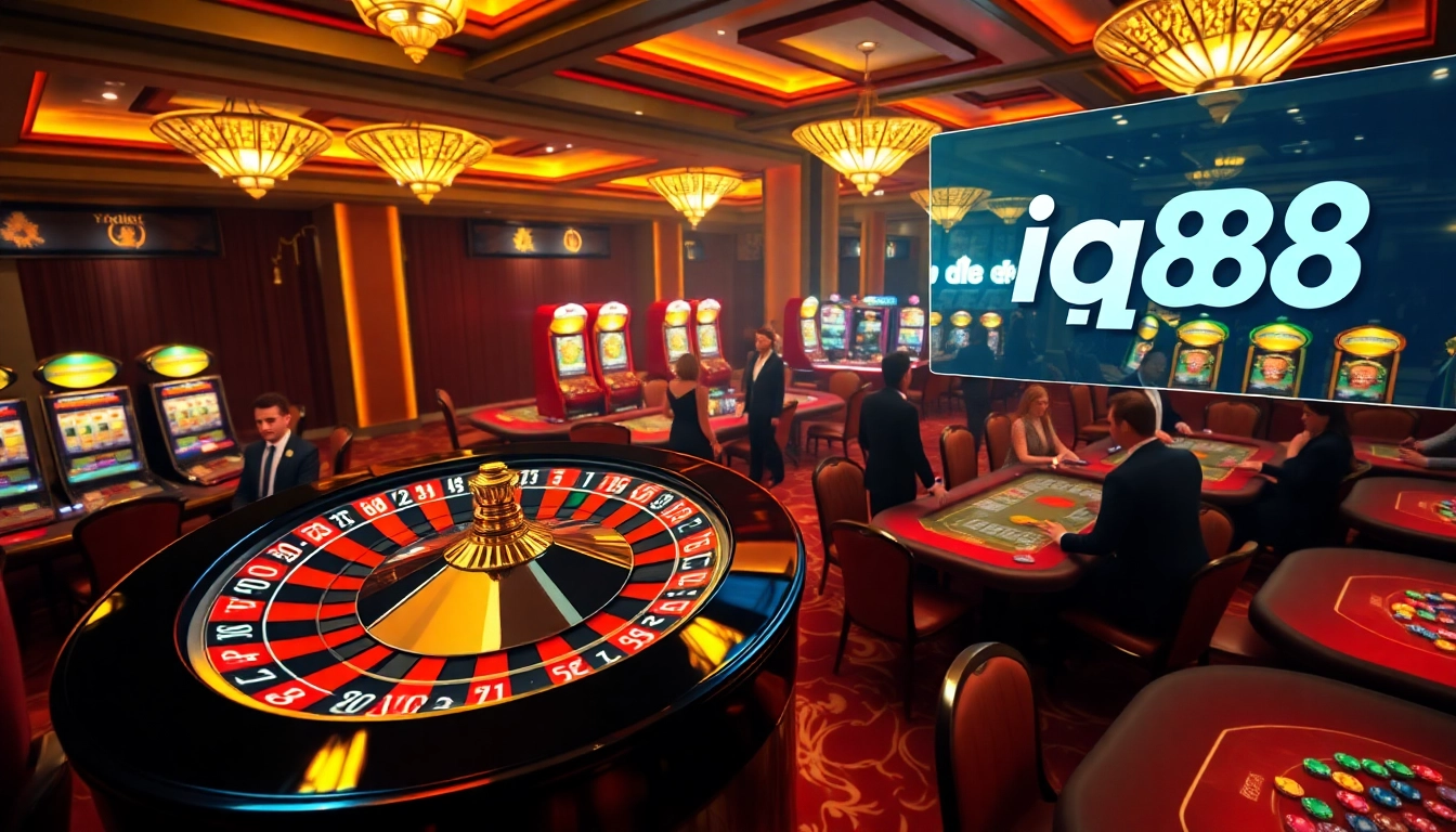 Experience thrilling gameplay at iq88's vibrant casino filled with excitement and luxury.