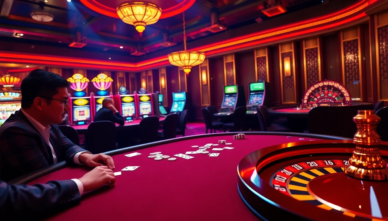 Players engaging in a thrilling game at Hit Club casino, with poker chips and cards on the table.