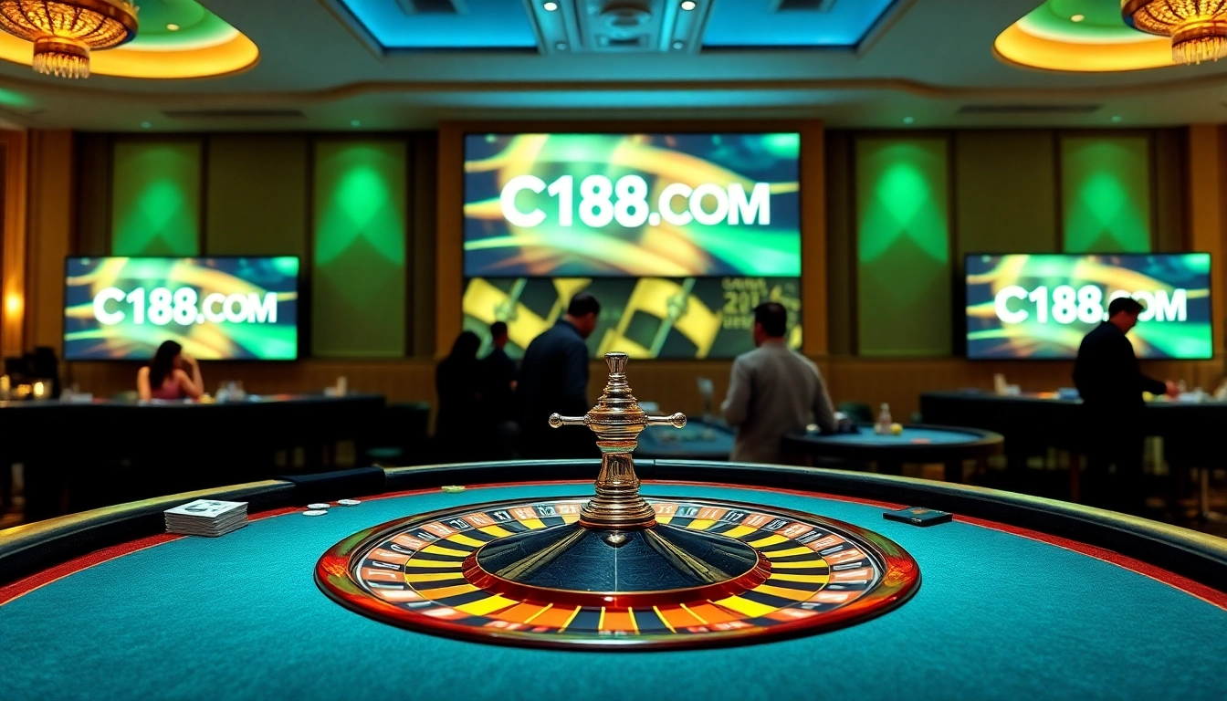 Experience the thrill of gaming with C168.COM in a vibrant casino setting.