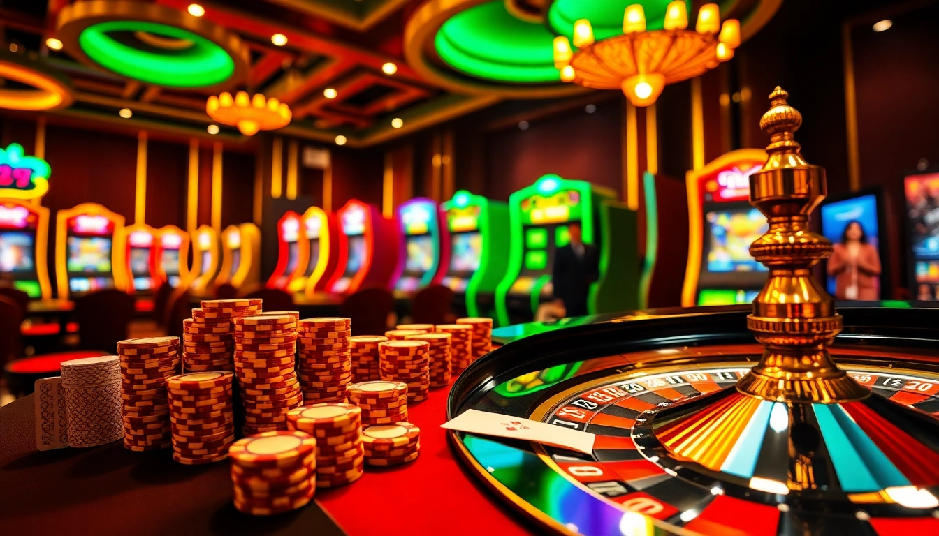 Experience the thrill of gambling at 789P with a luxurious casino atmosphere featuring poker chips and a spinning roulette wheel.