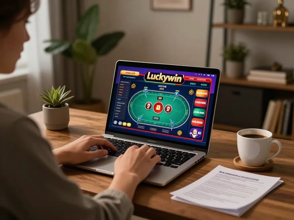 Experience online gaming with Luckywin trang chủ at home on your laptop while enjoying a cozy atmosphere.