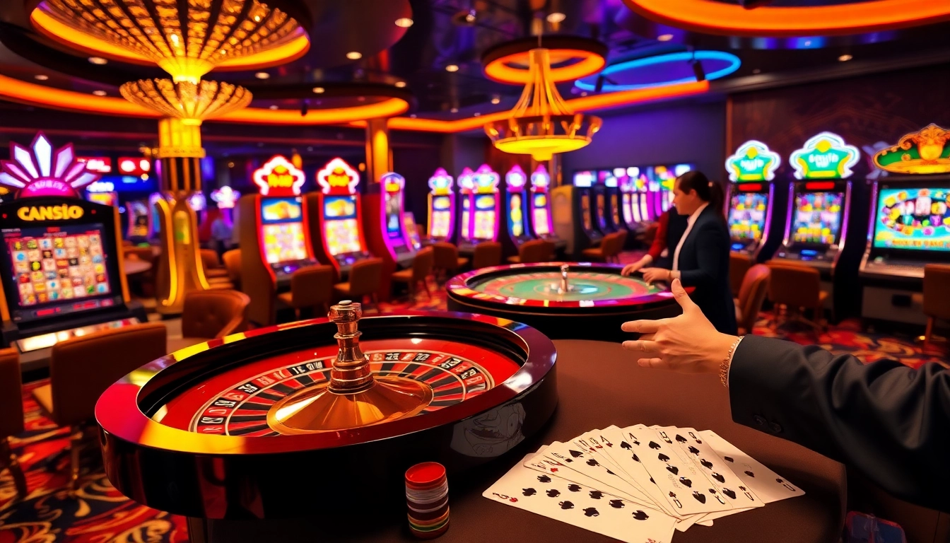 Luckywin casino showcasing a vibrant roulette table in a luxurious gaming environment