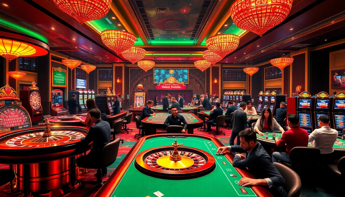 Nền tảng SC88 showcasing thrilling casino experience with diverse players engaging in games.