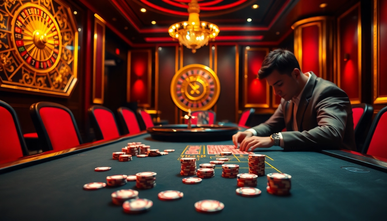 Experience the thrill of a casino with https://luck8k.cn.com, featuring vibrant gaming tables and poker chips.