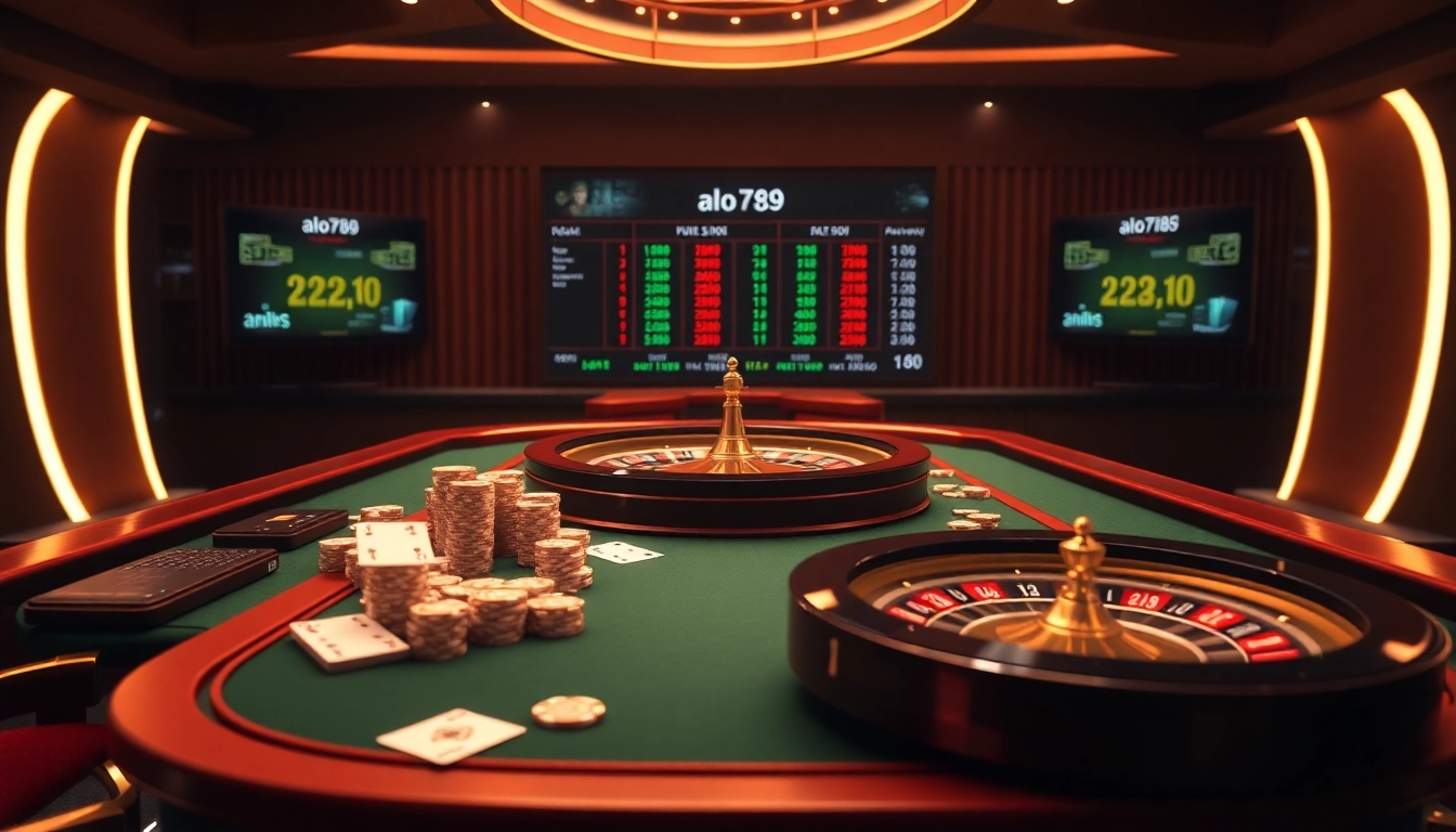 Experience the excitement of online gambling at alo789, featuring vibrant casino elements and engaging gaming action.