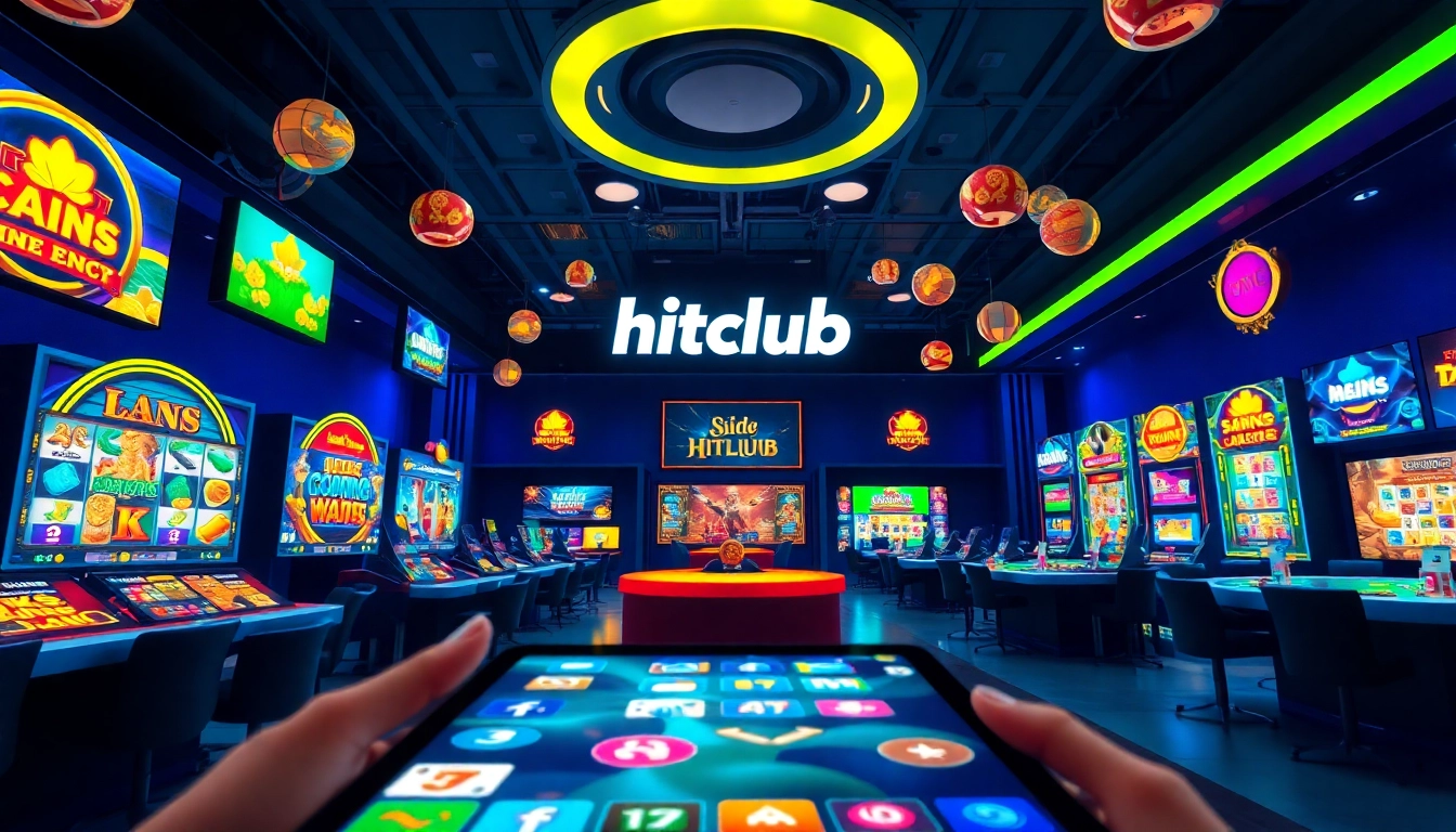 Engaging gaming experience at Hitclub with vibrant game icons and mobile play.