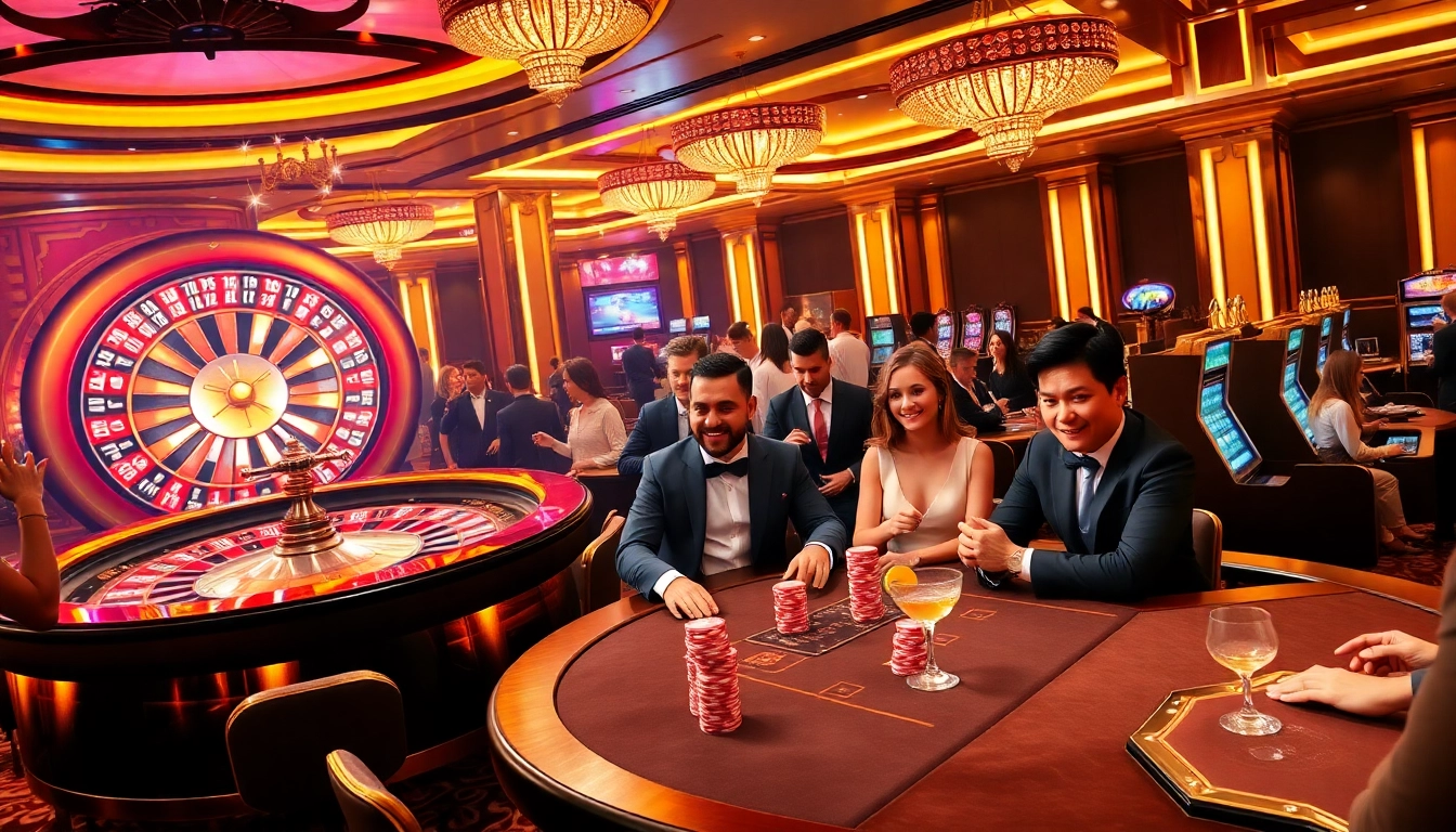 Experience the thrill of betting at https://tr88.autos/ with vibrant roulette wheels and engaged poker players.