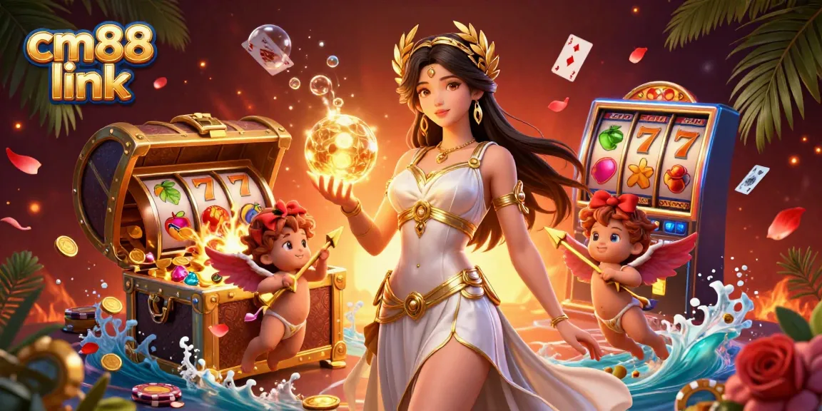 Spin the reels with cm88 link in this vibrant casino scene featuring splendid characters and rich details.