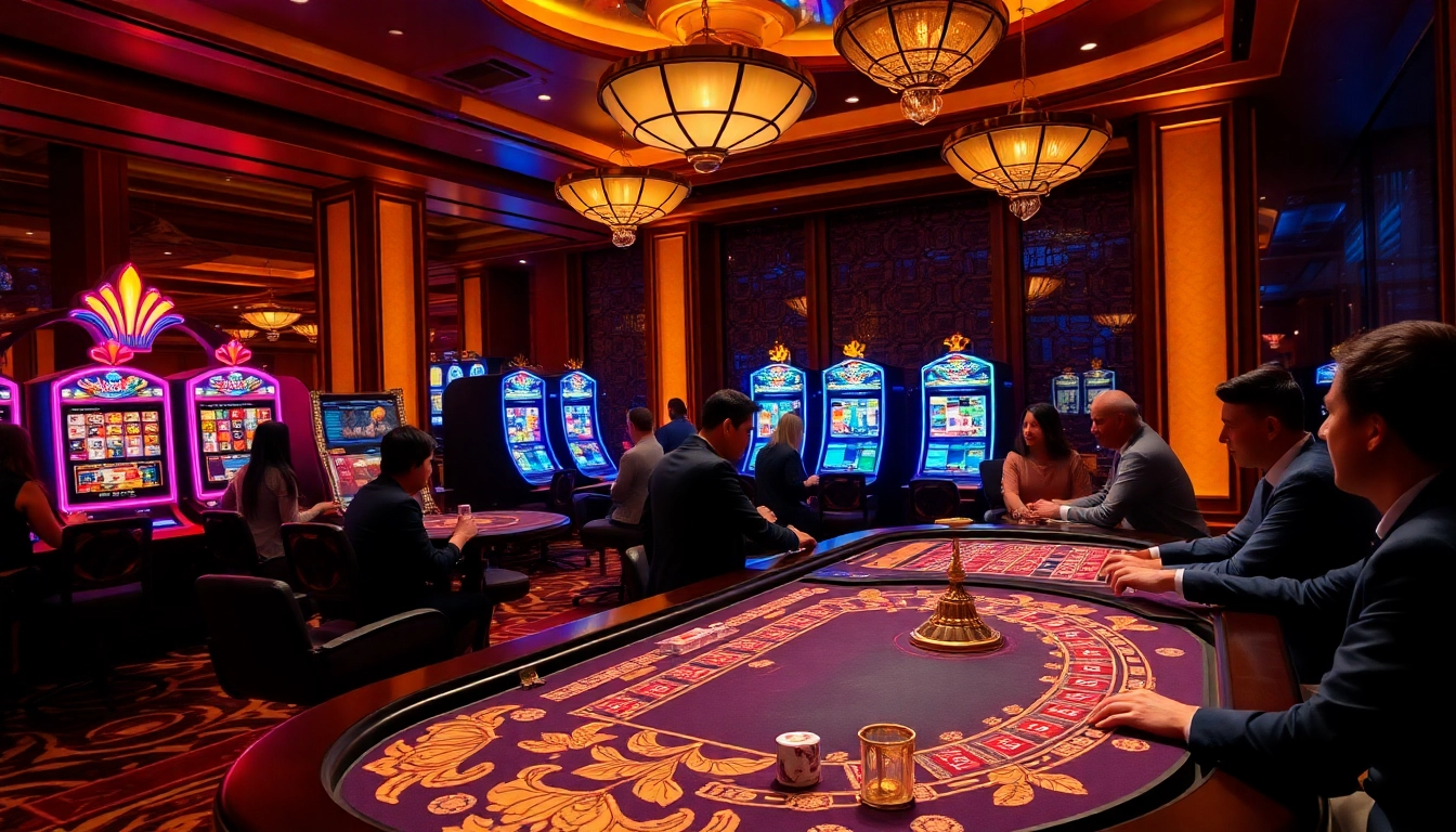 Engage in thrilling gameplay at the U31 online casino with vibrant gaming tables and colorful slot machines.