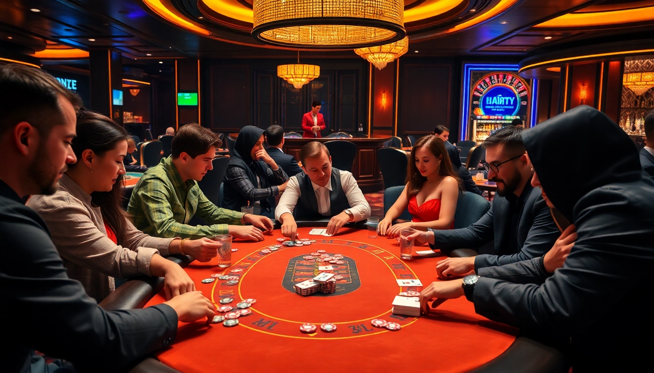 Casual players enjoying poker at a luxurious table in 88xx.co.com casino.