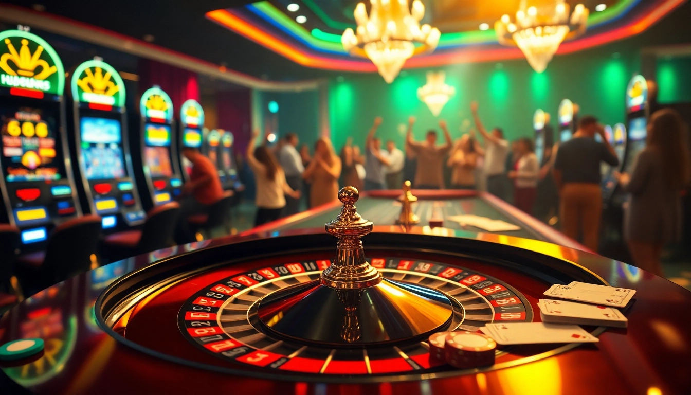 Engage with excitement at the HU88 casino roulette table surrounded by thriving gamblers.