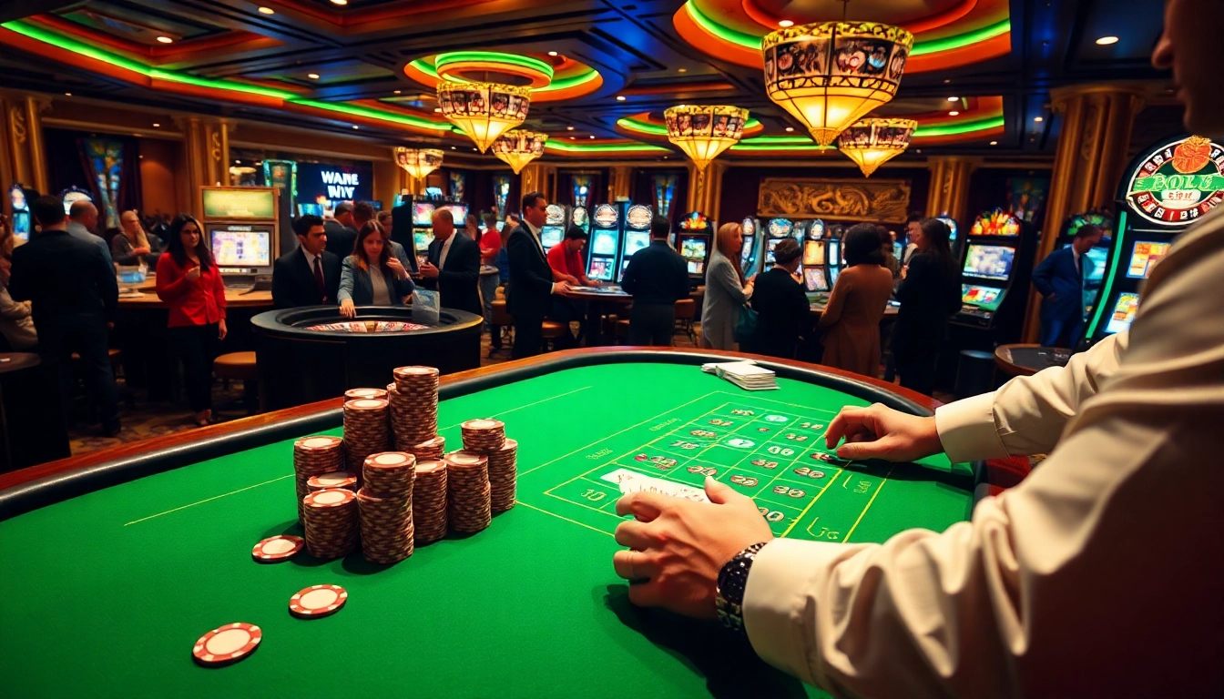 Players winning big at https://zx88.live/ amid vibrant casino lights and excitement.