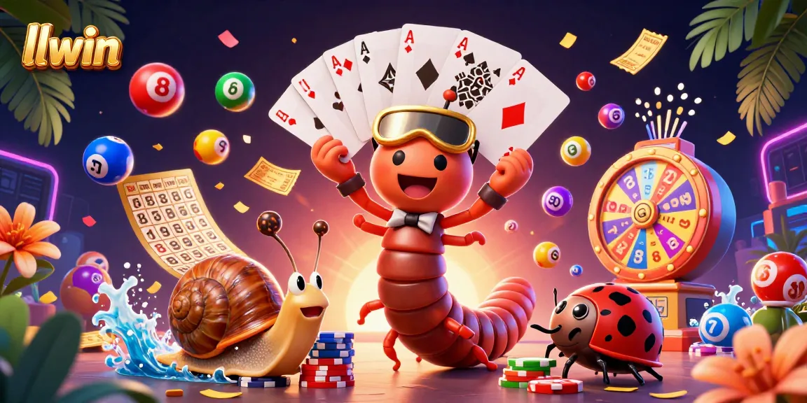 Experience llwin's thrilling excitement with our cartoon casino scene filled with vibrant games and characters.