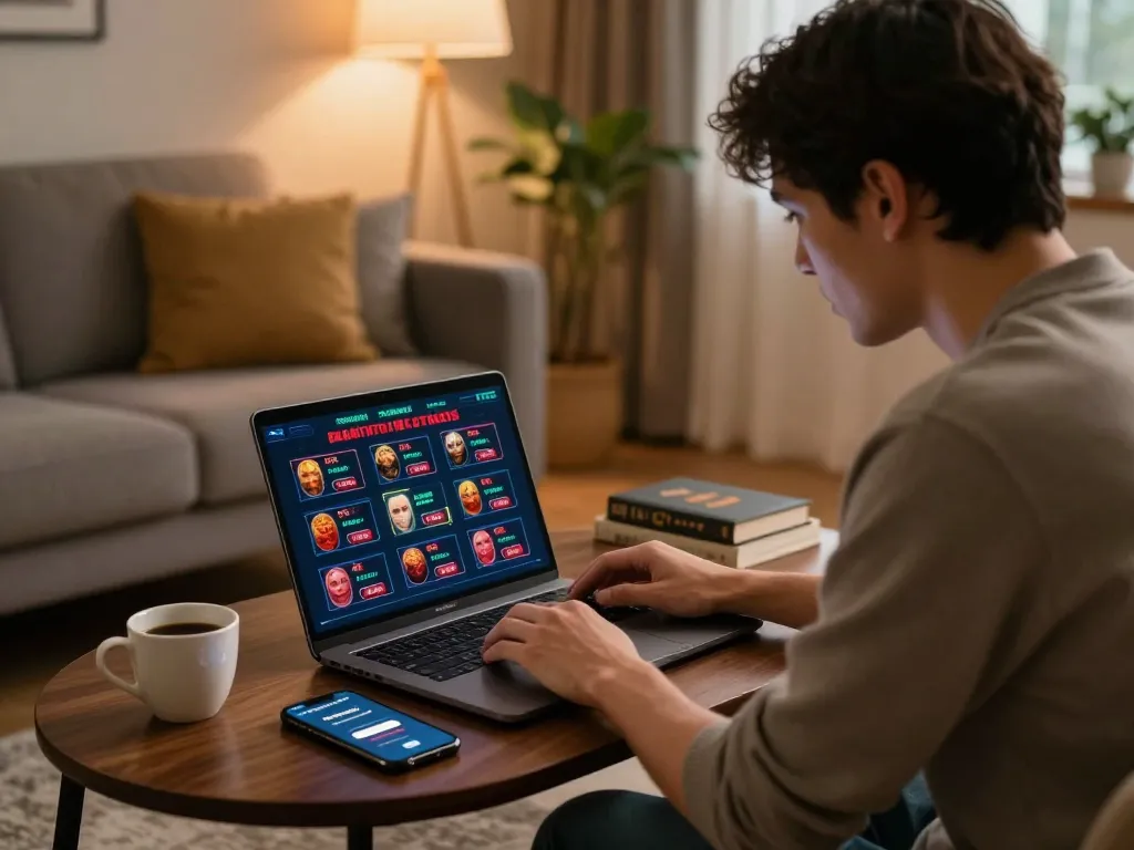 Engaging in strategic betting with sungaitoto login on a laptop in a cozy home setting.