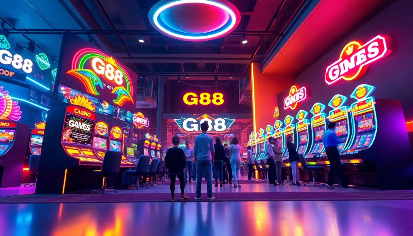 Engaging G88 online gaming platform with vibrant graphics and inviting atmosphere.