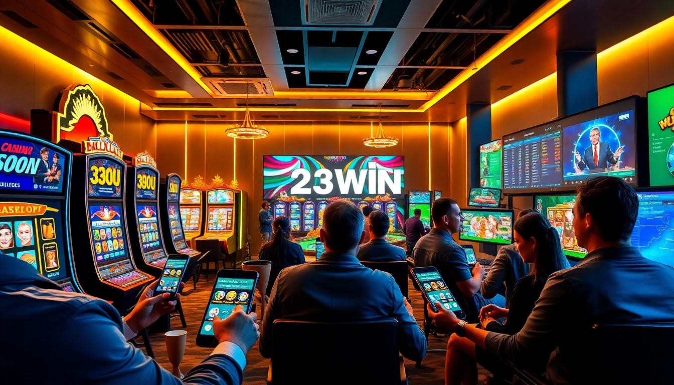 Experience the innovative and user-friendly interface of 23WIN's online casino, showcasing diverse gaming options and an engaging atmosphere.