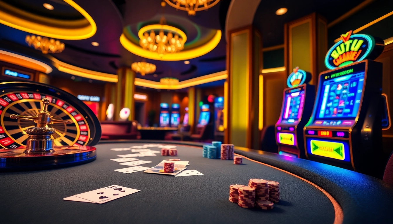 Experience the thrilling gaming atmosphere at https://jtg88.com/ with elegant tables and vibrant casino elements.