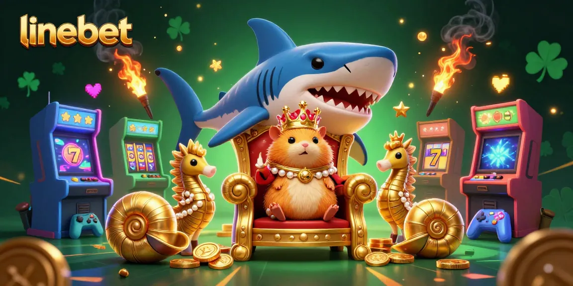 Experience the exciting linebet world with vibrant casino elements and a royal golden hamster king