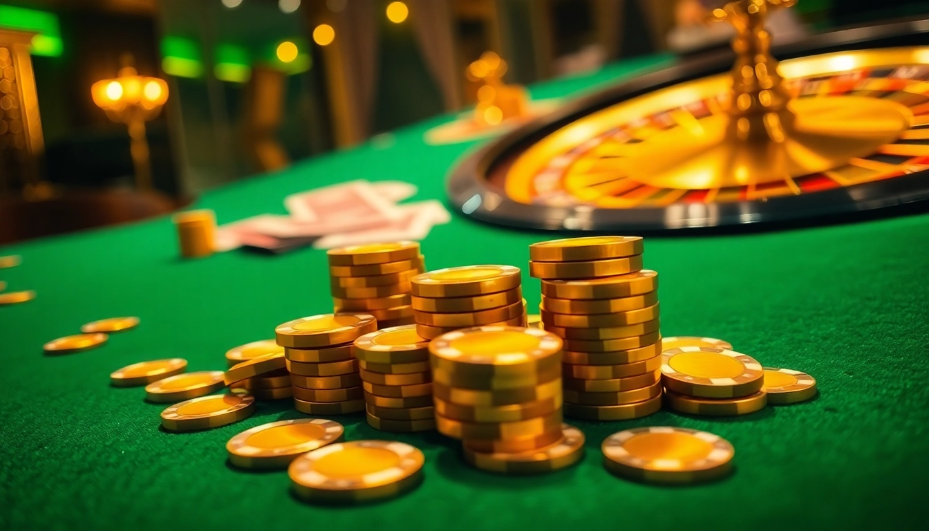 LUCK8 players enjoying fast-paced action at a luxurious casino table showcasing rich poker chips and vibrant playing cards.