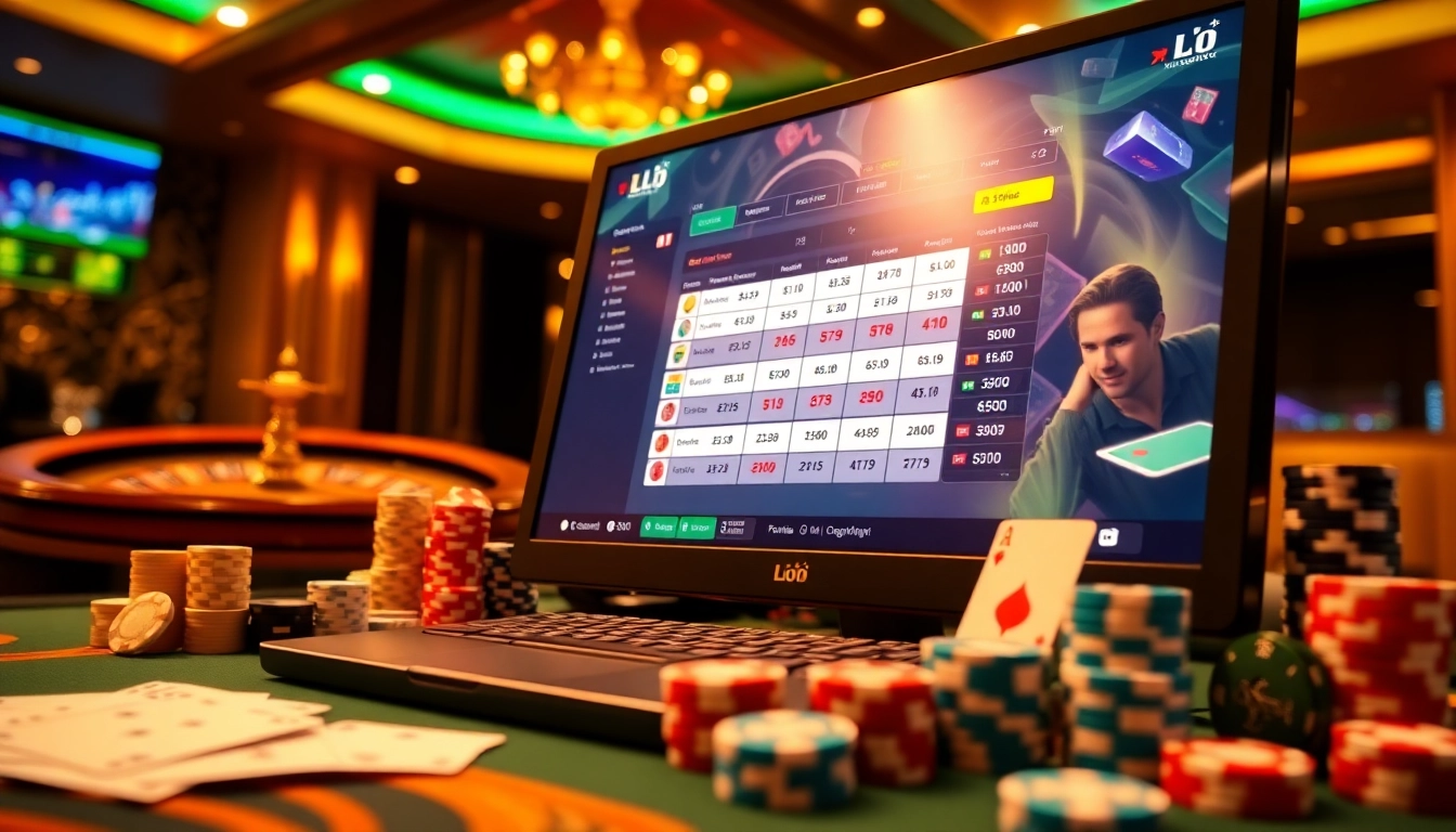 Engaging online gambling scene showcasing lô đề online betting interface with vibrant colors.