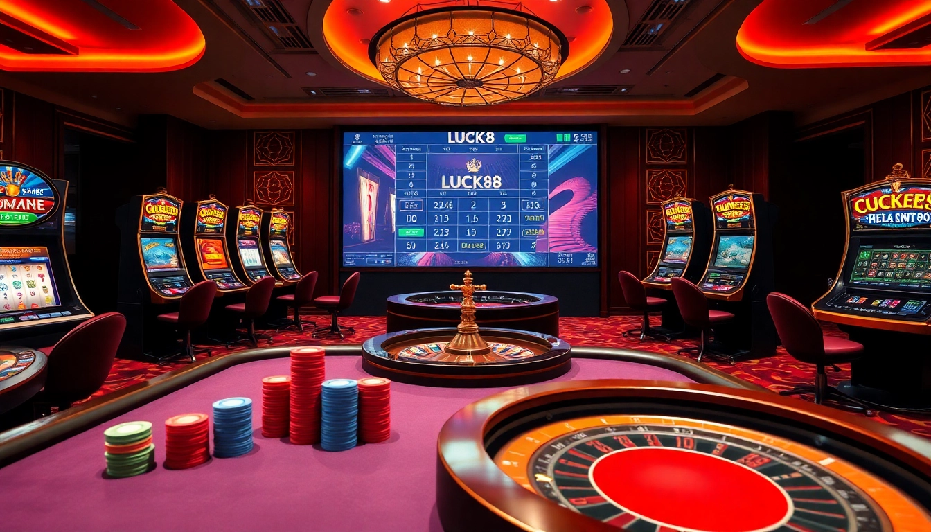 Experience excitement at LUCK8 with high-stakes poker and vibrant slot machines.