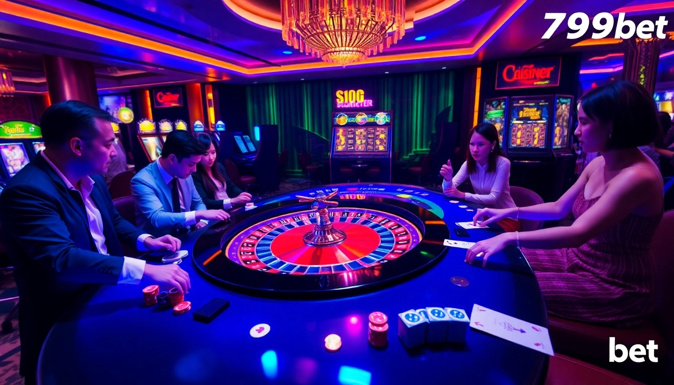 Experience high-stakes excitement with 789bet at a vibrant casino roulette table.