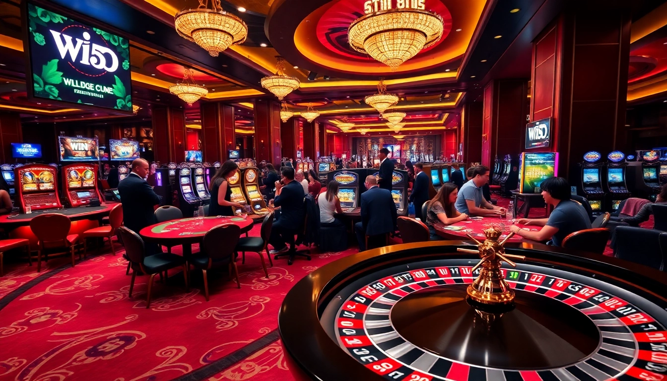 Win 55 players enjoying a thrilling casino experience with vibrant tables and exciting gameplay.