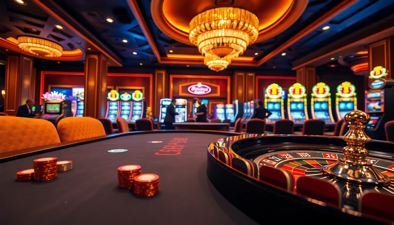 Gamblers enjoy the thrill of games at nhà cái PS99's luxurious casino setting.