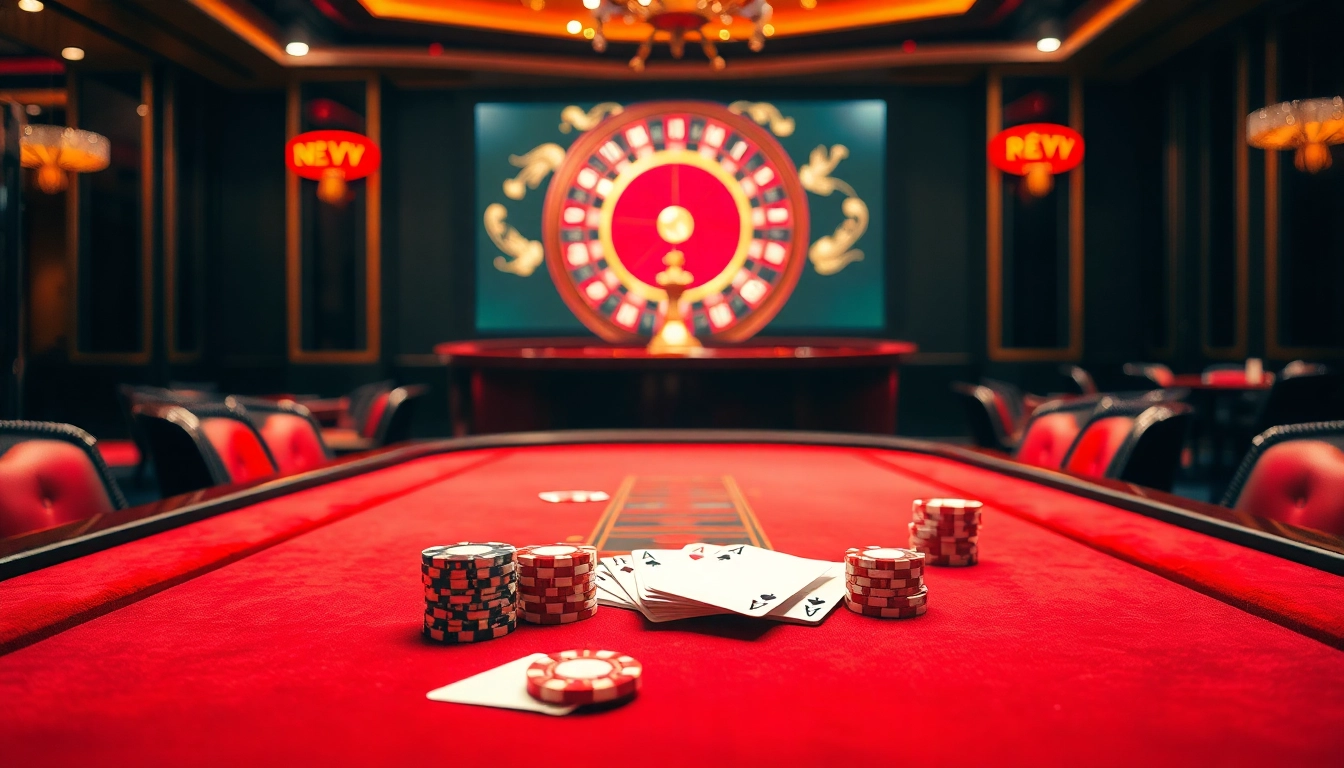Authentic casino experience showcasing the Nhà cái uy tín poker table with vibrant ambiance.