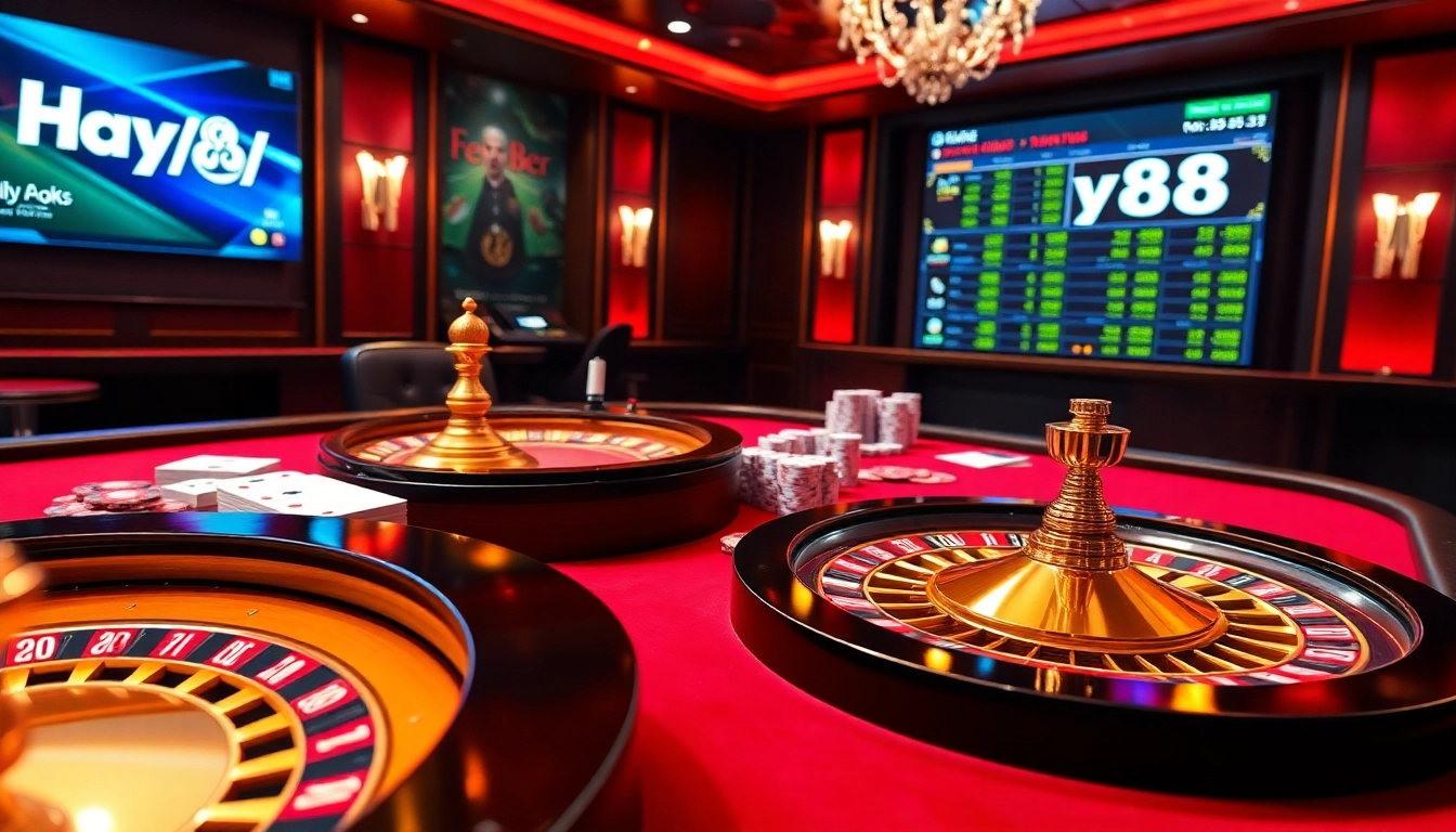 Players experience high-stakes excitement at Hay88's online casino tables.