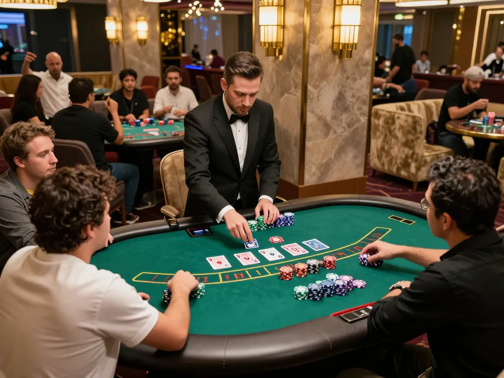 Pemain menikmati permainan blackjack yang mendebarkan di 88id, menunjukkan permainan kartu yang dinamis dan taruhan strategis.
