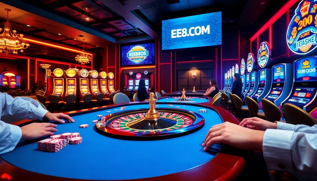 Players enjoying an exhilarating game at EE88.COM casino roulette table.
