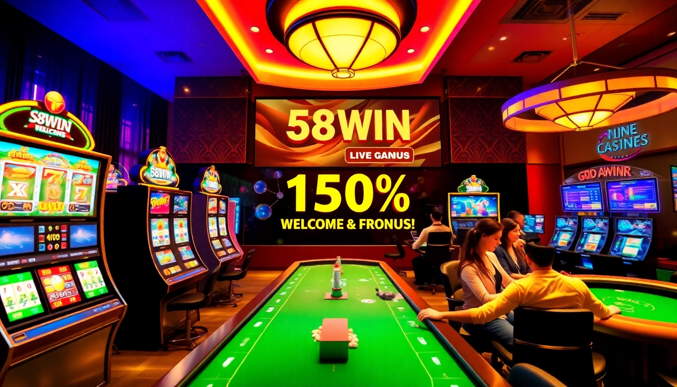Engaging online casino atmosphere featuring 58WIN gaming options and vibrant promotions.