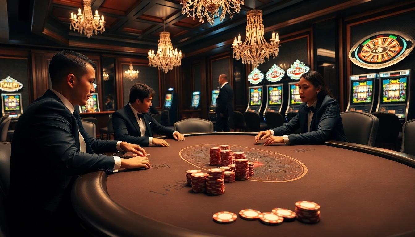 Exciting gaming action at TG88's luxurious casino table with vibrant chips and exclusive games.