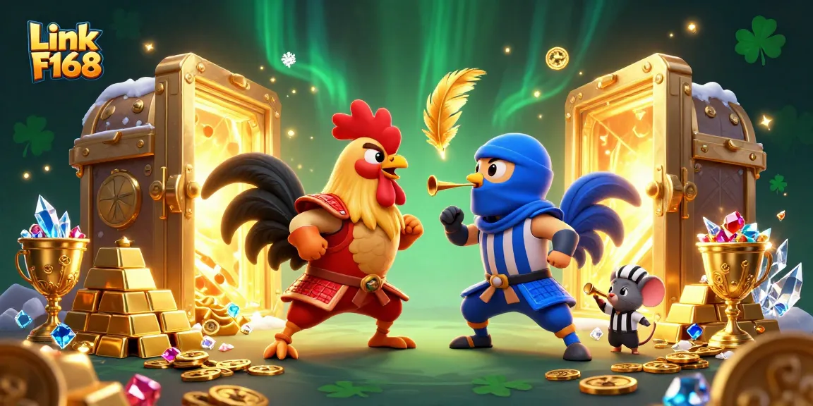 Engage in thrilling action at Link F168 with epic rooster battles and golden treasures.