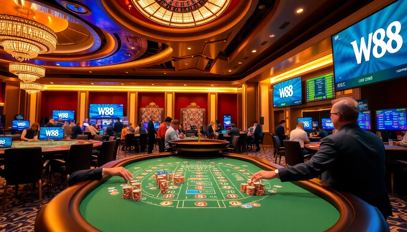 Experience the thrill of wagering at W88's exclusive casino gaming tables.