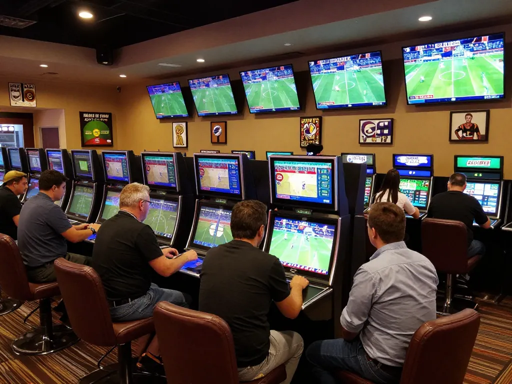 Engaged bettors placing wagers at https://tx88at.com/ during an electrifying sports event.