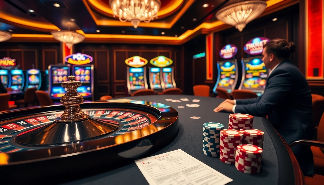 Players enjoying an exciting round of poker and roulette at THABET casino.