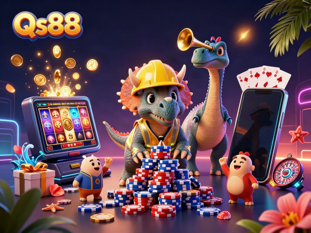 Experience thriving gameplay with Qs88 in a vibrant, dynamic casino scene.
