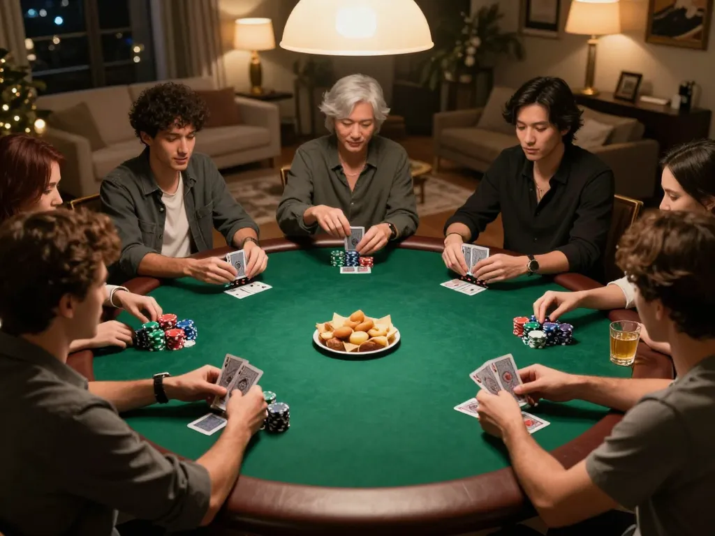 Friends enjoying a game of poker while utilizing Sunwin strategies for better gameplay.