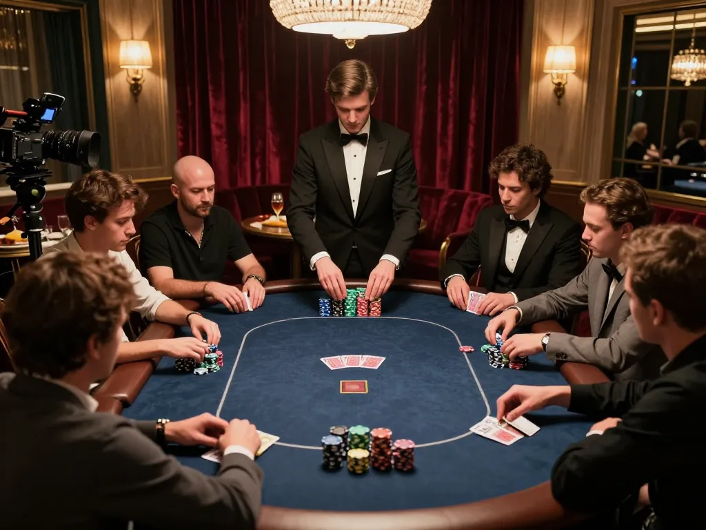 Players engage in strategic poker gameplay at a luxurious setting on ok365.
