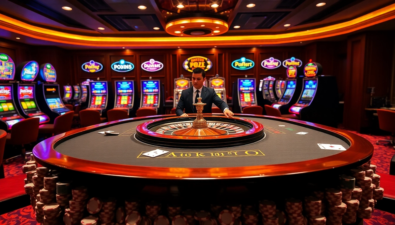 Engaging scene of Live Casino 69VN with professional dealer and inviting table games.