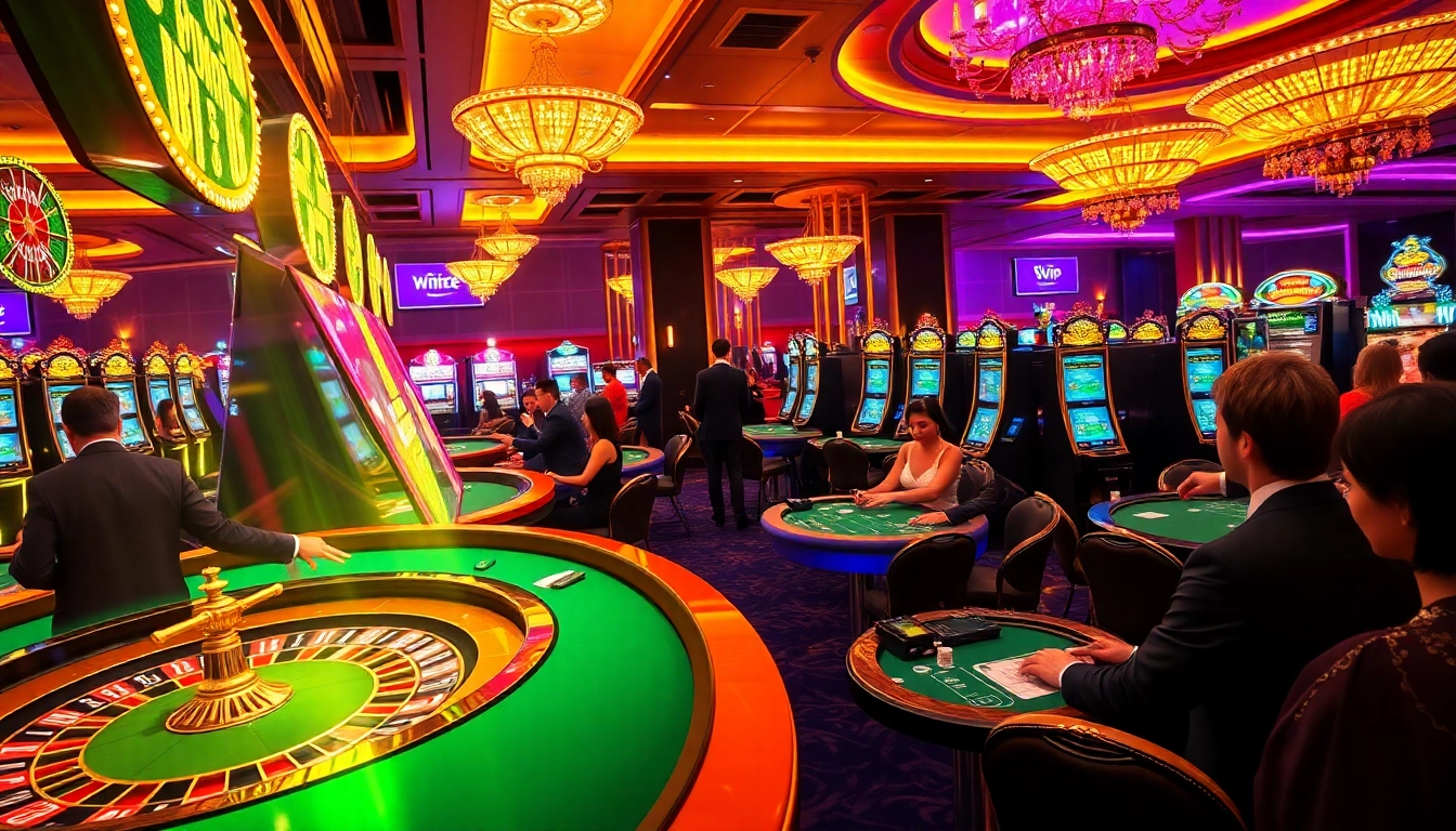 Experience high-stakes gaming at 68VIP with luxurious casino elements and vibrant atmosphere.